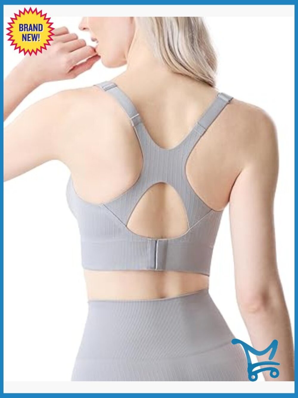 Nursing Bra, Ribbed Maternity Bra with Racerback, Soft Stretchy Sports Bra for